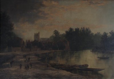 Twickenham Parish Church and Eel Pie Island, 1821 by William Hardurcke